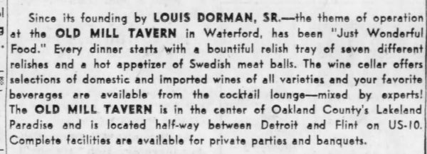 Cascade Motel (Olde Mill Inn on the Lake) - Sept 1961 Article